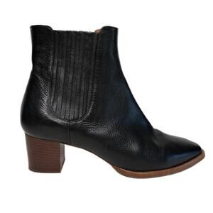 Sezane Jules Chelsea Black Leather Boots - Women's Size 9